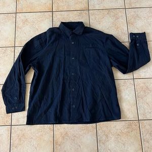 NWT Robert Comstock Linen Cotton Blend Button Down Dress Shirt Navy Blue, Sz 2XL